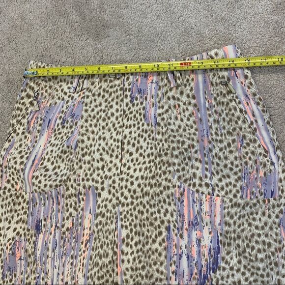 DKNY Golf Leopard cheetah animal print tan brown lilac peach skirt Sz 10 NWOT - Picture 12 of 13